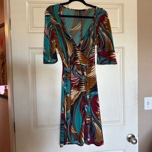 Multicolor Wrap Dress